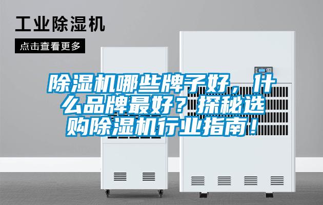 除濕機哪些牌子好，什么品牌最好？探秘選購除濕機行業指南！